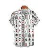 Hip Hop Mahjg Grafische Blouses Rode Mah-jgg 3D Printe Shirts Voor Mannen Kleding Casual Korte Mouw Streetwear Mannelijke jongen Revers Top M2P4 #