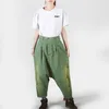 Baggy Harem Jeans Mulheres Japonesas Rasgadas Buraco Denim Calças Perna Larga Drop Crotch Cross-Pants Hip Hop Streetwear Boyfriend Bloomers h0Oo #