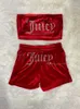 juicy Velvet Camisole Shorts Set Two Piece Matching juicy coture Set Sleeveless Crop Top Short Summer Juicy Tracksuit Outfits for Women juicy coture tracksuit 290