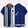 Chemises décontractées pour hommes Hommes Summer Poker Symbole Stripe Imprimer Chemise Plage À Manches Courtes Vêtements Mâle Bouton Col Revers Mode Loisirswear