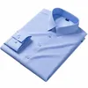 2023 Ny stretch anti-wrinkle mens skjortor lg hylsa dr-skjortor för smal fit camisa social busin blus vit skjorta l8kq#