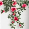 Decoratieve bloemen kunstmatige ruyi roze koffie huis roze rode rozen muur hangende zijden nep balkon decoratie simulatie bloem