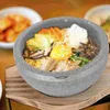 Tazones de piedra base base de cocina coreana cerámica bibimbap sopa de madera ramen fideos carne