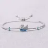 Pulsera de joyería Swarovskis, pulsera de cisne azul negro degradado, pulsera con tirador de cisne azul de cristal Element