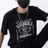 男性Tシャツ特大のコットTシャツプリントハイゼンバーグレターTシャツヒップホップブラウスメンズ服oネック通気性ティーW83A＃