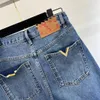 2024 kostenloser Versand Blau Gerade Lose High-End-Taste Runway Denim frauen Jeans Designer frauen Denim Hosen 3285