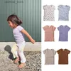 T-shirts Fille Vêtements Pippi Marque 2023 Nouvel Été Bébé Garçons T-shirt Rayé Imprimé Coton Janpanese Enfant En Bas Âge Enfants Manches À Volants Hauts Tees24328