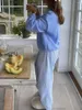 Damesbroek Dames Casual wijde pijpen Lounge Leuke elastische Wiaist-broek met trekkoord Mode geruite pyjamabroek