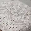 Tela tridimensional con bordado de flores, tela de algodón agradable para la piel, suave y transpirable, Material de costura para vestido de diseñador