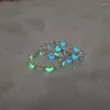 Clusterringe Trendy Luminous Butterfly für Frauen, die in Dark Heart Star String Legierung verstellbarer Öffnungsfinger Ring Charms Schmuck leuchten