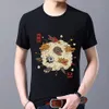 Männer FI Casual 2022 Tops Japan Print T-shirt Casual Schwarz T-stück All-match Persality Weiche Rundhals Männer der Hemd o8uH #