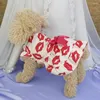 Köpek giyim rahat evcil hayvan kıyafeti büyüleyici yay dekorasyon elbisesi köpekler için çizgi film baskısı baskı prenses etek köpek yavrusu