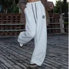 American Star Print Mulheres Calças de cintura alta New Loose Casual Calças Esportivas para Mulheres Outono Inverno Mulher Quente Calças I5Yz #