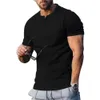 Summer Mens Slim Fit Muscle T-shirt Tops Casual O Cou Blouse à manches courtes T-shirts Casual Streetwear Plus Taille Mâle Tops unis T8tf #