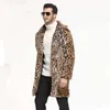 2018 gorący nowy męski zimowy garnitur ciepły Faux Rabbit Fur LG płaszcz lampard męska kurtka luźna swobodna męska płaszcz e3e4#