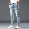 Slim Skinny Jeans pour hommes Stretch Slim Fit 2024 Printemps Streetwear Pantalon longueur cheville Denim Jeans Pantalon Sky Blue Cowboys KSTUN P9ig #