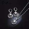 Necklace Earrings Set Top Quality Heart Love Pendant Wedding For Women 925 Sterling Silver Earring CZ Fashion