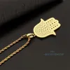 Offre spéciale mode pierres précieuses bijoux fins breloques Moissanite Hip Hop pendentifs en or