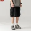 2023 Summer New Japanese Style Large Size Thin Shorts Men Loose Knee Cargo Shorts Hip Hop Streetwear Male Short Trousers f7Uu#