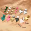 Stud Earrings 6pcs/lot Fashion Enamel Hearts Stainless Steel Earring For Women Jewelry