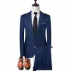 Costumes pour hommes Blazers de mariage Set élégant 2 pièces vestes gilet pantalon de luxe Busin formel manteaux complets 2024 S5aO #