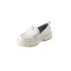 Casual schoenen Mezereon Slip-on loafers 4,5 CM Med Bottom Creepers met strikje Platform Gevulkaniseerd schoeisel Koe lederen loafer