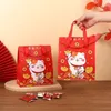 Cadeau cadeau 5pcs mignon dessin animé dragon porte-sac en papier rouge boîtes d'emballage de biscuits modèle de caractère chinois