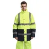 EN471 ANSI/SEA 107 HI-PARKA DE SEGURIDAD 불 침투성 EN DOS TOS, Chaqueta C Cinta Reflectante Naranja, Ropa de Trabajo de Seguridad, Chaqueta L43X#