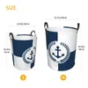 Tvättpåsar Nautiskt ankare tema Designkorg Collapsible Sailing Sailor Baby Hamper For Nursery Toys Organizer förvaringsfack