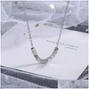 Hänghalsband Fashion Sier Color Square Block Pärlat halsband för kvinnors chokerkedja Charm smycken Tillbehör Drop Delivery Pend Oteml