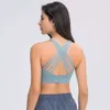 Lu Align Gym Tanks FREELY Cross Straps Sport Yoga Bras Mulheres Nu Feel Medium Support Push Up Workout Fitness Running Crop Tops Lemon Sports 2024