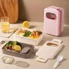 Opslagflessen Lunchbox voor volwassenen Thermisch lekvrij geïsoleerde voedselcontainer 1600 ml Stapelbaar 2-in-1 compartiment