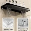 Racks Foldable Wall Shelf WallMounted Kitchen Storage Rack PunchFree Bathroom Toiletries Cosmetics Storage Organizers Shelves