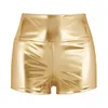 women Shiny Metallic Shorts High Waist Sexy Slim Summer Hot Pants Fi Elastic Adult Female Cheer Botty Dance Shorts Clubwear D6Fq#