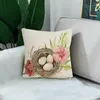 Travesseiro macio fronha ovo de páscoa flor boot caso reutilizável decoração de férias para sofá quarto quadrado lance festival