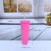 1pc/3pcs, 400ml/700ml/1.1l Studded Tumbler with Lid Straw Solid Color Plastic Water Bottle for Summer Winter - Travel Drinkware and Christmas Gift