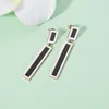 Dangle Earrings ZooMango Titanium Steel Geometric Rectangular Long For Women Fashion Rose Gold Color Engagement ZE20083