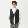 Nouveaux hommes classiques col en V manches Puffer hiver ultra léger vers le bas gilets de haute qualité portable mâle ajusté chaud solide gilet R4r9 #