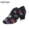 1 paar/los Frauen Lippen Indoor Oxford Weibliche Ballsaal Moderne Salsa Latin Tanzschuhe