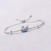 Pulsera de joyería Swarovskis, pulsera de cisne azul negro degradado, pulsera con tirador de cisne azul de cristal Element