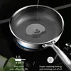 Pans 2026Cm Frying Pan Food Grade 304 Stainless Steel Non Stick Honeycomb Pot Bottom Induction Cooker Gas Stove General Wok 230605 Dro Dhbgr