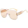 Métal F Lunettes de soleil sans cadre Designer Femmes Lunettes Homme Verres polarisés dégradés Lunettes de soleil Lunettes de plage Adumbral Lettre Lunettes de soleil Casual Sunnies