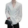 pnfw Lapel Men's Suit Jackets Persalized Liquid Shoulder Padded Zipper Design Pockets Solid Color Male Blazers Spring 9C4922 T8I9#