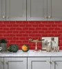 Klistermärken Vividtiles tjockare Peel and Stick Premium Wall Tiles 3d Red Festival Populära heminredning Väggklistermärke 5 stycken Pack