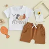 Clothing Sets Toddler Baby Boy Girl Summer Clothes Free Range Chicken T Shirt And Drawstring Shorts 2Pcs Set Casual Farm Outfit