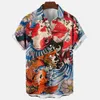 Männer Hawaiian 3D Druck Chinesische Drag Shirt Übergroßen Kurzarm Harajuku Shirts Fi Butted Revers Vintage Street Bluse j4tw #