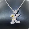 GRA Certificate Customized Jewelry 2In Sier Iced Out VVS Moissanite Letter Initial K Name Pendant