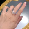 Кольца-кластеры, легкое роскошное кольцо из стерлингового серебра 925 пробы с лабораторным сапфиром в форме сердца 5 карат, сверкающее тонкое кольцо