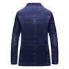 Nya blazer män högkvalitativa våren mens jeans jacka kappa male fi denim blazer jacka kostym män busin casual kostym topp q0yn#