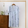 Dames nachtkleding pyjama slaapjurk zomer dunne losse pyjama met korte mouwen voor thuis, koele katoenen nachthemden